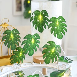 LED Green Turtle Leaf String Lights - Tropical Party & Home Decor Garland - 3m 20lights (B)