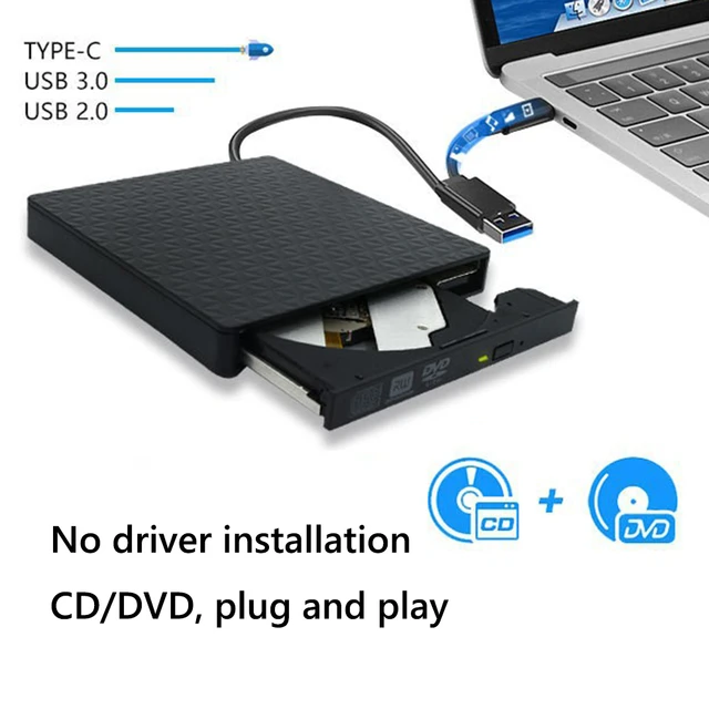 Lecteur optique externe USB de type C, lecteur DVD portable CD +/RW, lecteur  DVD pour Mac, ordinateur portable, PC Windows, CD Dean Burner Drive -  AliExpress