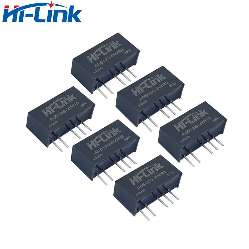Hi-Link A0505S-2WR3 A0512S-2WR3 모듈 전원 컨버터, 이중 출력 절연 전원 공급 장치, 5V-3.3V, 5V, 9V, 12V, 5V, 2W, 50 개