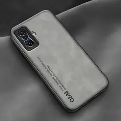 Premium Magnetic Leather Phone Case with Silicone Back Cover for Poco F3 GT (Light Gray)