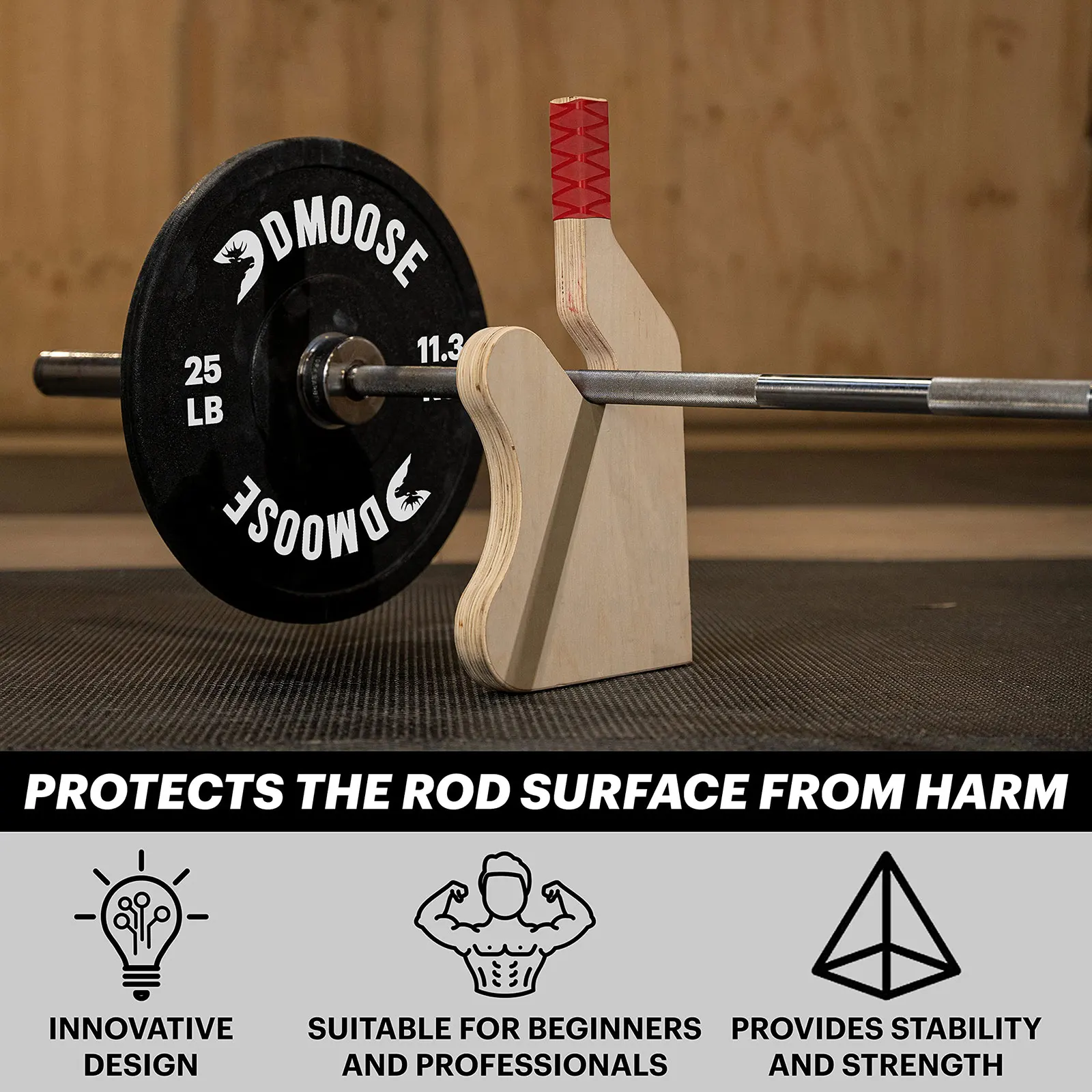 Wooden Deadlift Barbell Jack Barbell Lift Jack for Weight Training Barbell Stand for Loading Unloading Barbell Plates