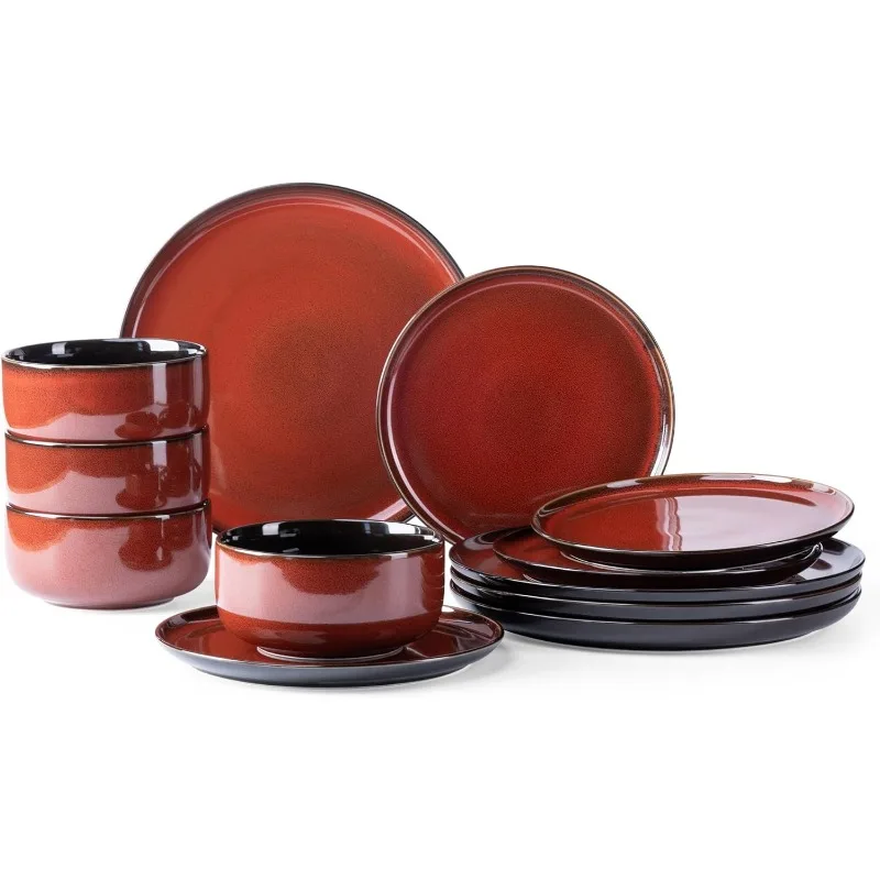 Ceramic Dinnerware Sets 12-Piece Plates and Bowls ceramic dinnerware set
