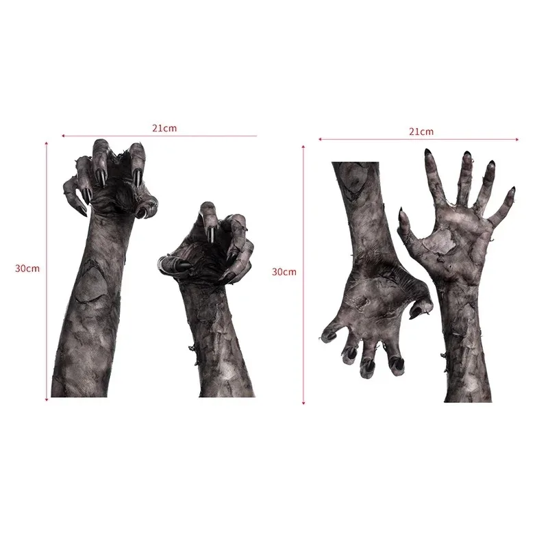 Halloween Decoration Devil Hand Wall Sticker Ghost Hand Window Sticker Halloween Party Home Bar Decorations Prank Prop Supplies