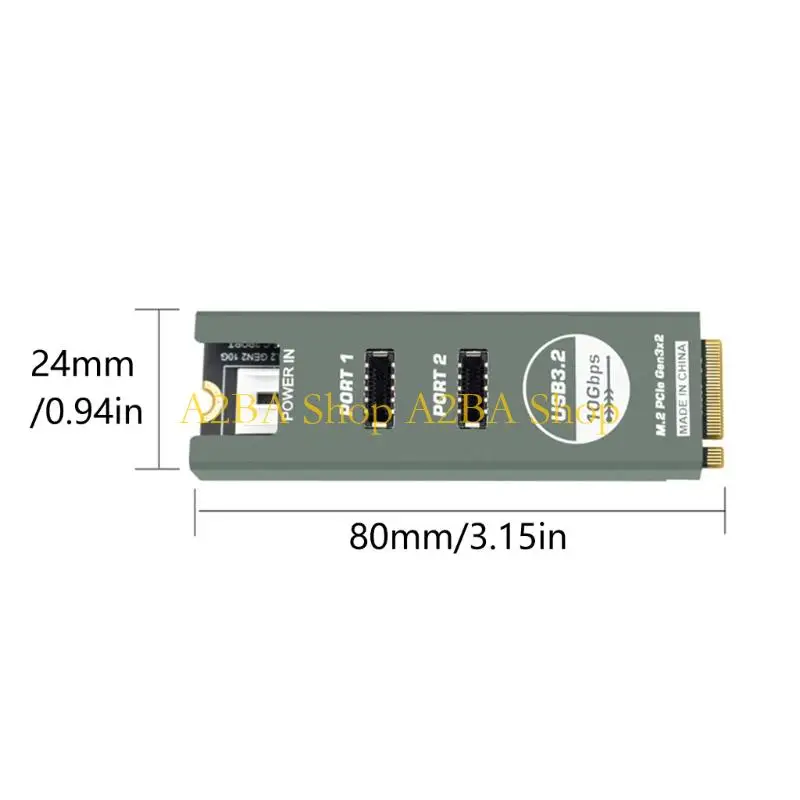 알루미늄 냉각 케이스가 포함된 A2BA M.2 NVMe Double Type E 10G 확장 카드