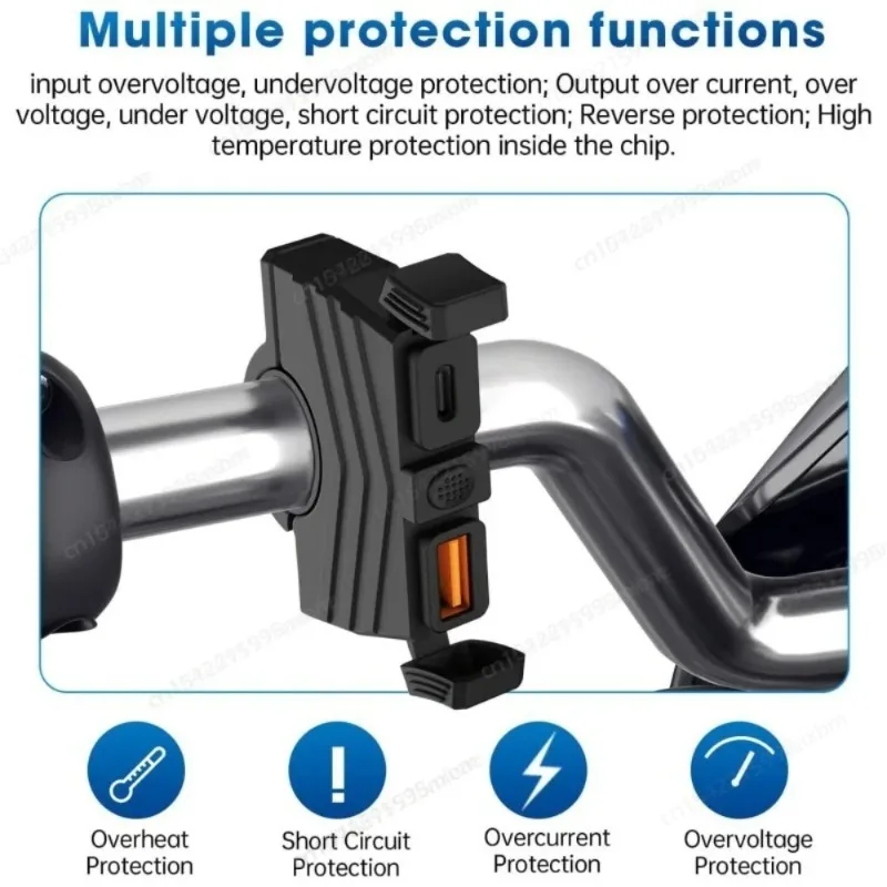 오토바이 USB 충전기 PD 타입 C 30W & QC 3.0 18W USB 휴대폰 충전기 방수 SAE-USB 어댑터 ATV UTV 전기자전거용 고속 충전