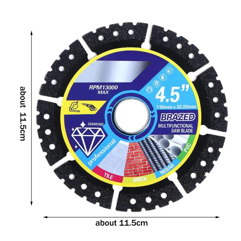 1/2/3Pcs 115mm 금속 절단 블레이드 앵글 그라인더 절단 디스크 연삭 휠 도구 강철 콘크리트 석재 대리석 절단용