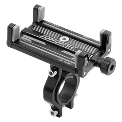 Durable Aluminum Adjustable Bicycle Phone Mount - Secure and Nonslip Bike Holder (Black)