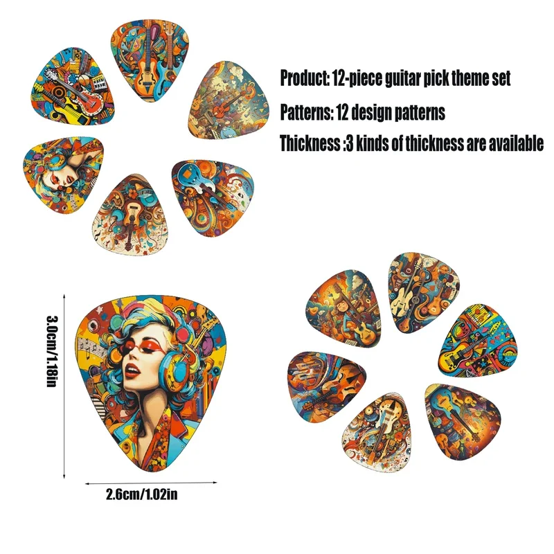 Guitar Picks Guitar Thumb Paddle 0.46/0.71/1.0Mm Cartoon Couples Acoustic