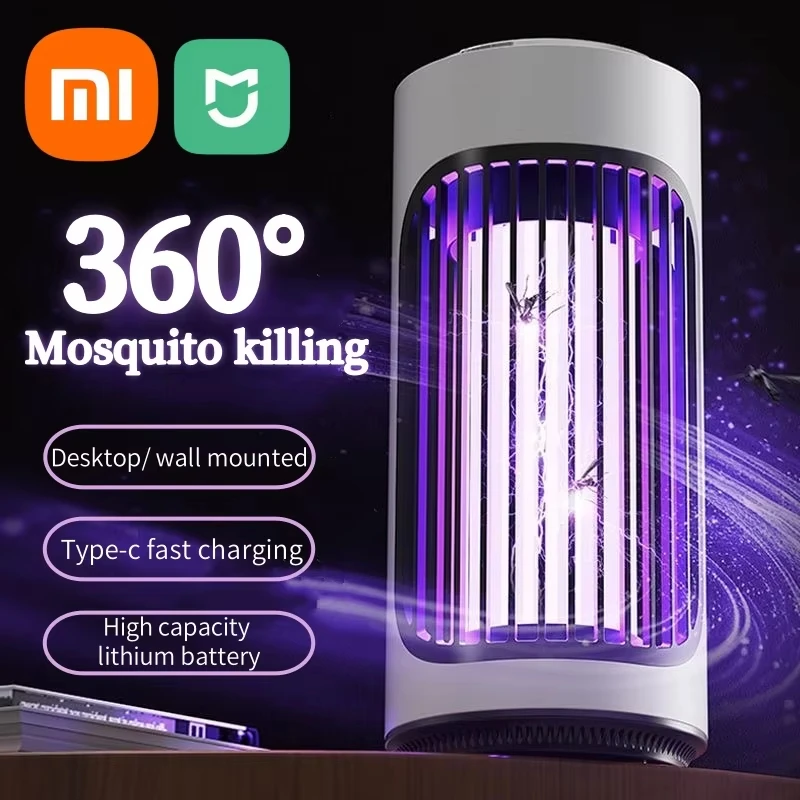 Xiaomi Rechargeable Automatic Mosquito Killing Lamp Electric Shock Kill Desktop Wall Hang Dual Use mosquito killer lamp mosquito lamp