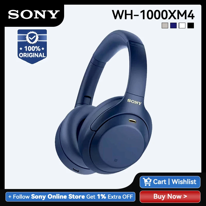 Audífonos Sony WH-1000XM4 On Ear Azul