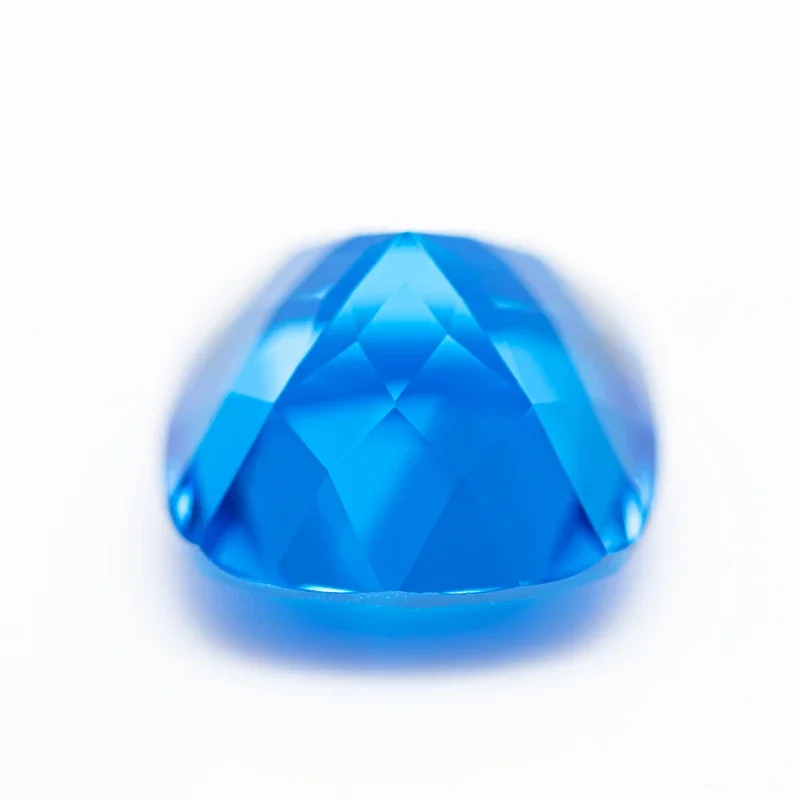 Lab Grown Sapphire Blue Demon Color Square Cushion Shape Gemstone for Charms Diy Jewelry Making Ring Selectable  AGL Certificate