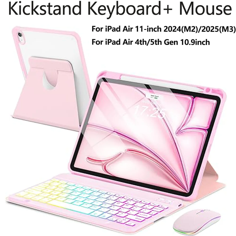 360-Degree Rotating Keyboard Case with Mouse