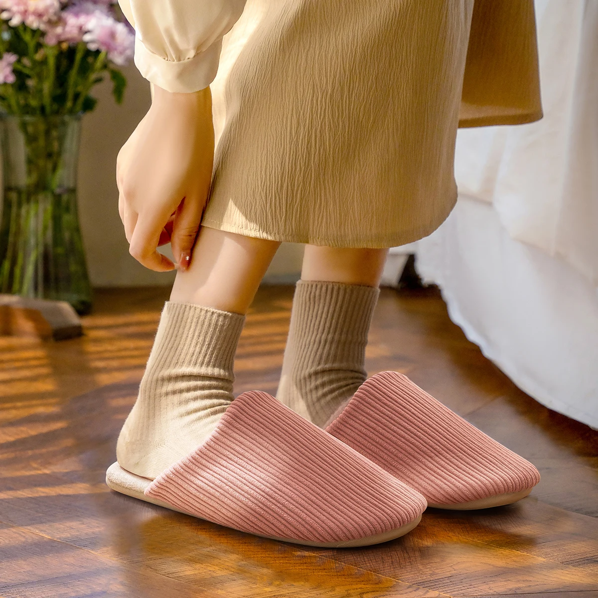 TZLDN للجنسين المنزل النعال لينة نِعال من الفراء ا...