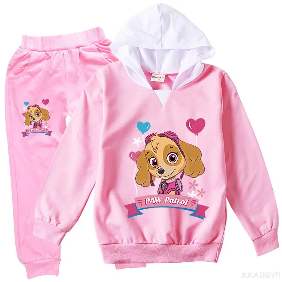 PAW PATROL 어린이 의류 세트, 만화 소녀 의류, 봄 가을 옷, 정장 상의 및 바지, 아기 소녀 가을 의상