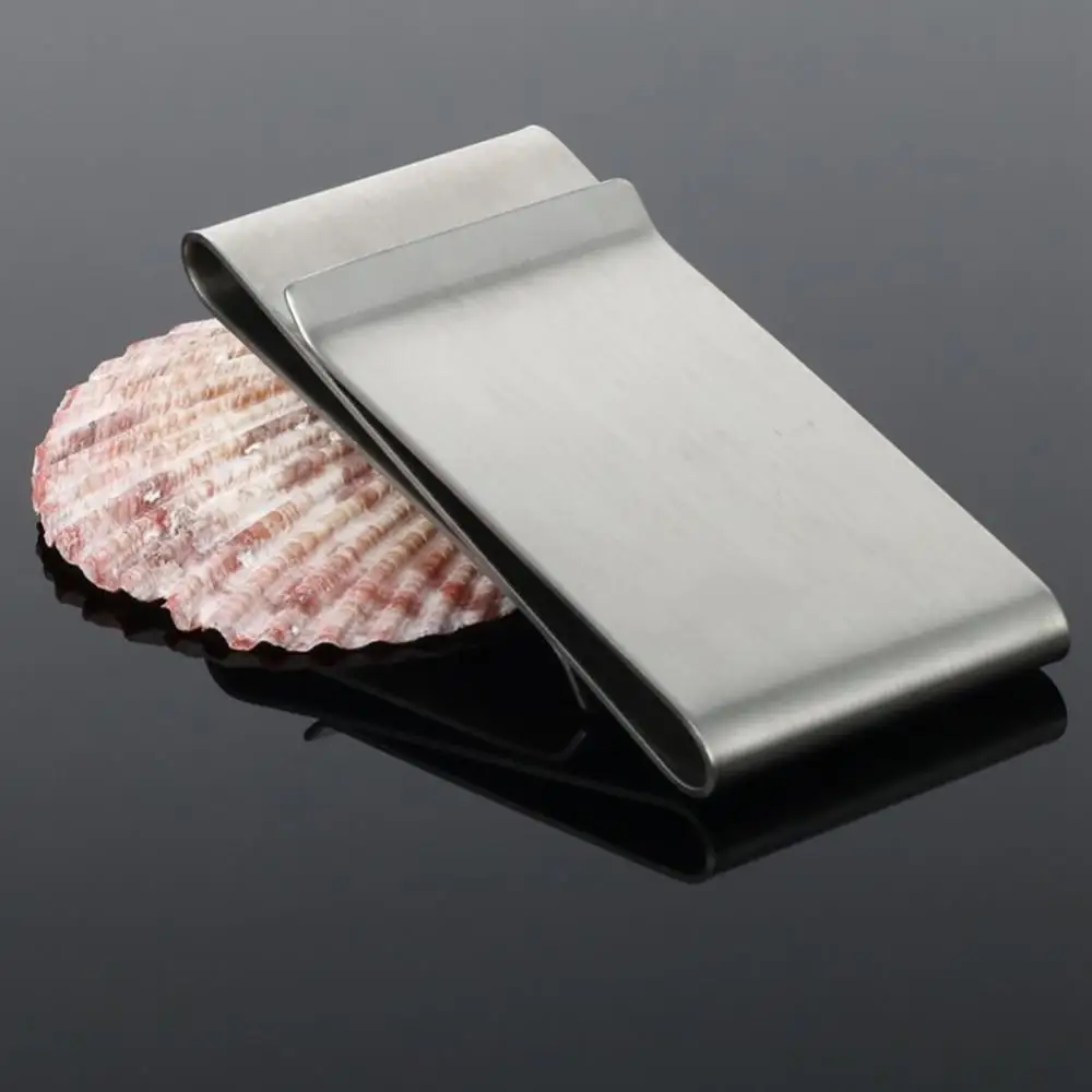 Metal Money Clip Stainless Steel Silver Color Slim Money Clip Purse Wallet Credit Card ID Holder Men Wallet 5