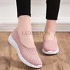 Ladies Summer Comfortable Plus Size Ladies Mesh BreathableSports  Socks Ladies Light Casual Sports Shoes Flat Ladies Loafers 3