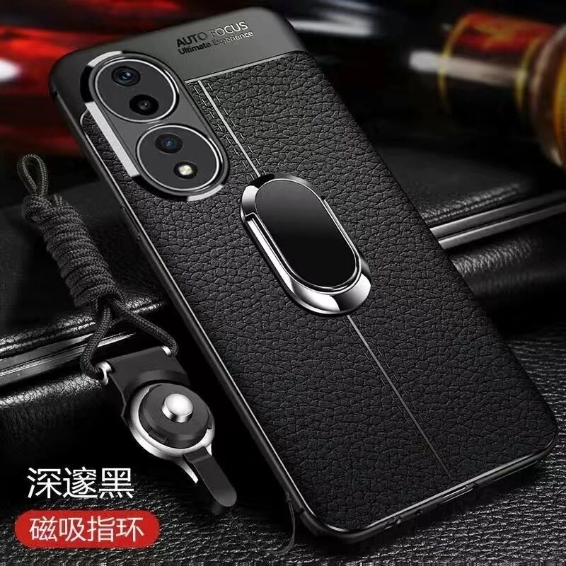 Luxury Shockproof Magnetic Phone Case with Holder Ring - Soft Silicone TPU Bumper