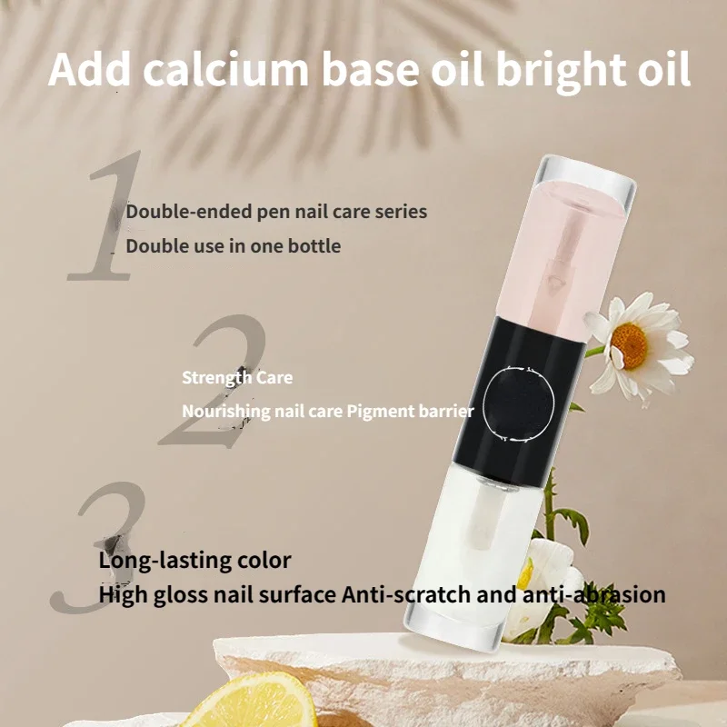 Two-color Double-headed Nail Polish No Bake Quick Dry Waterproof Lasting Non-peel Oily With 3D Sequins Nail Art Portable Compact 6