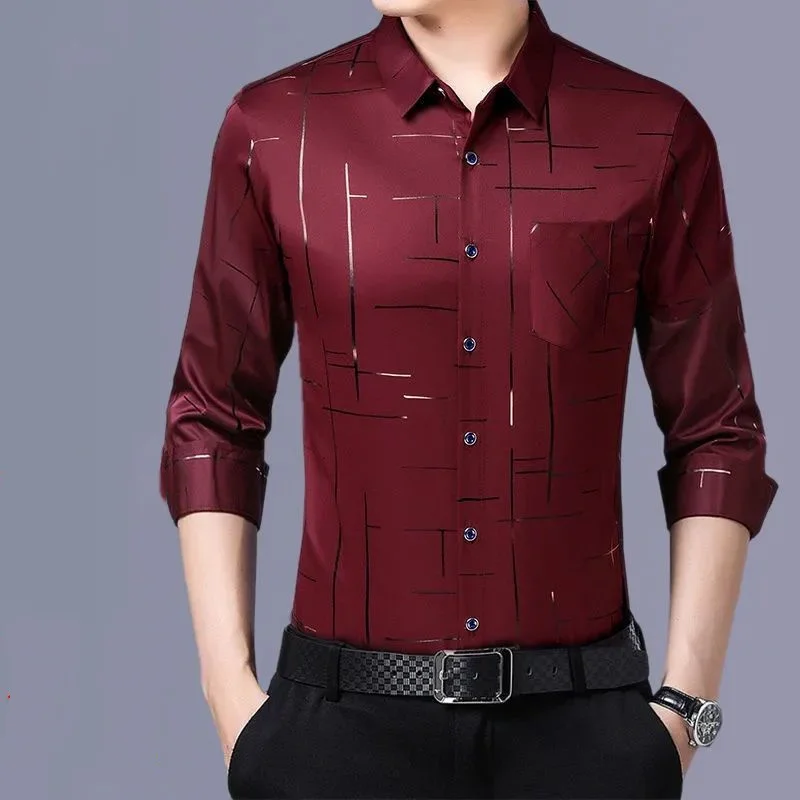 2023 Men's Clothing Spring Summer Thin Business Casual Turn-down Collar Temperament Handsome Solid Button Office Formal  Shirts