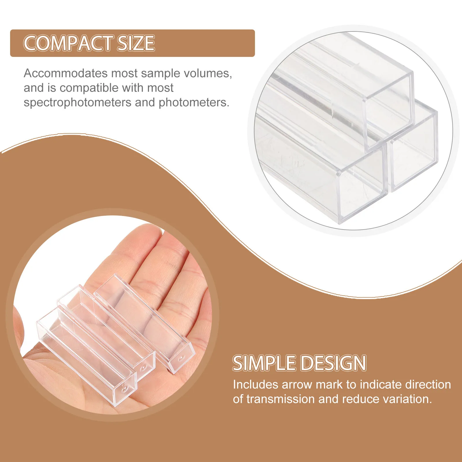 10 PCS Laboratory Cuvette Polystyrene Standard Type Disposable Arrow Mark Spectrophotometer Maximum Volume 4.5ML