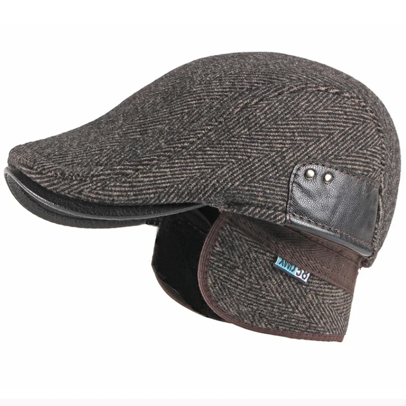 

Beret Cap Autumn Winter Wool at Men Women Newsboy Earflap Cap Male Female Striped Artist Painter Beret at Beret for Men