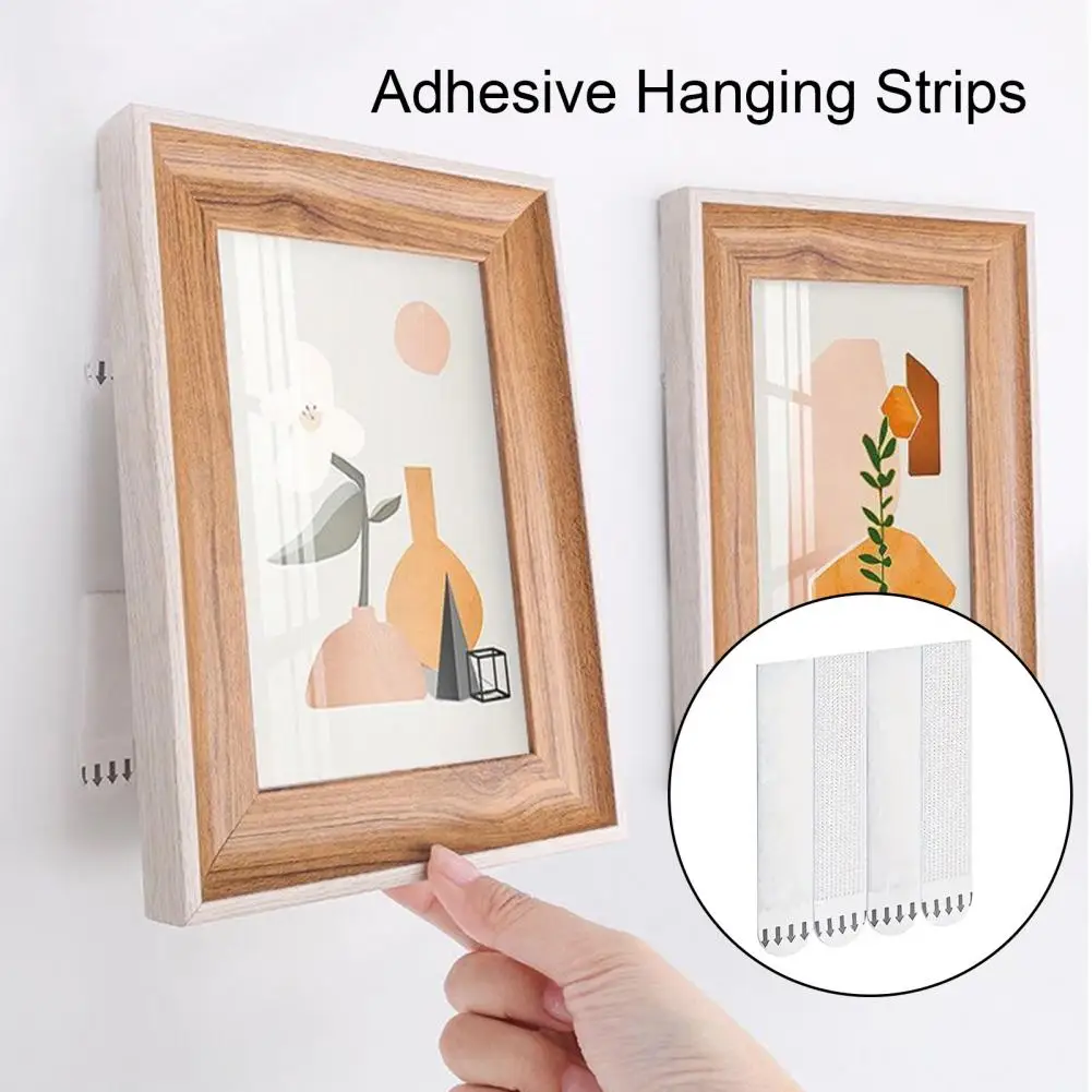 Picture Hanging Strip Sticky Picture Hanger No Nails Adhesive Photo Frame Mounting Artwork Poster Wall Hanging Tape 12 Pairs