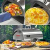 12inch Automatic Rotatable Pizza Ovens Propane and Wood Fired Pizza Maker Multi-Fuel Gas Ovens w/Gas Burner, Cutter, Pizza Stone 5