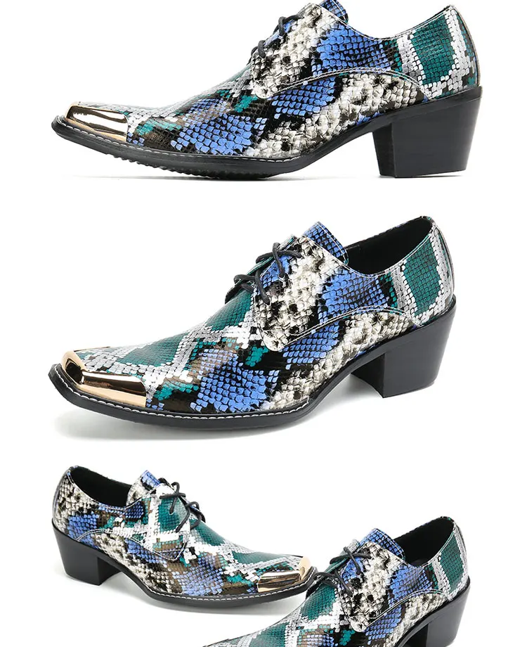 Coogerlove Herren-Oxford-Schuhe im italienischen Stil, zum Hineinschlüpfen, mit spitzer Metallspitze, aus echtem Leder, luxuriöses Schuhwerk für Geschäftstermine und festliche Anlässe. – Detail 6