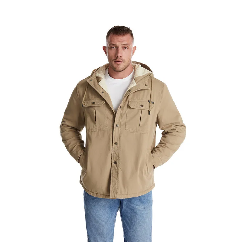 

Nicewinter мужская хлопковая куртка, Толстая теплая куртка, бархатная Повседневная куртка с капюшоном, теплое пальто, ветровка