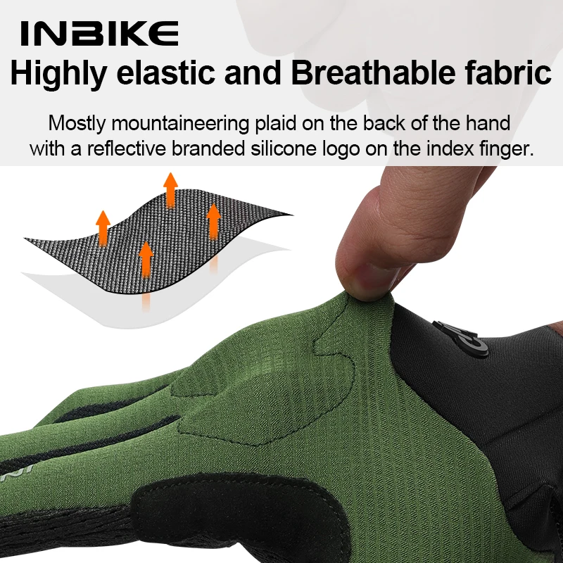 INBIKE MTB Cycling Gloves High Elasticity Full Finger Mountain Road Bike Gloves Touchscreen Bicycle Cycle Ride Glove Accessories 2
