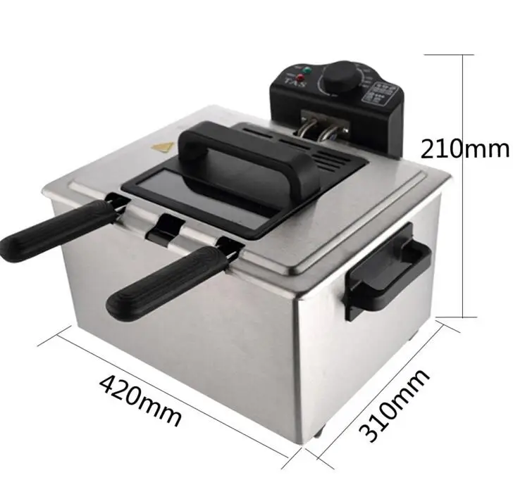 5L Electric Deep Fryer Household Electric Deep Frying Machine Stainless Steel Frying Cooker