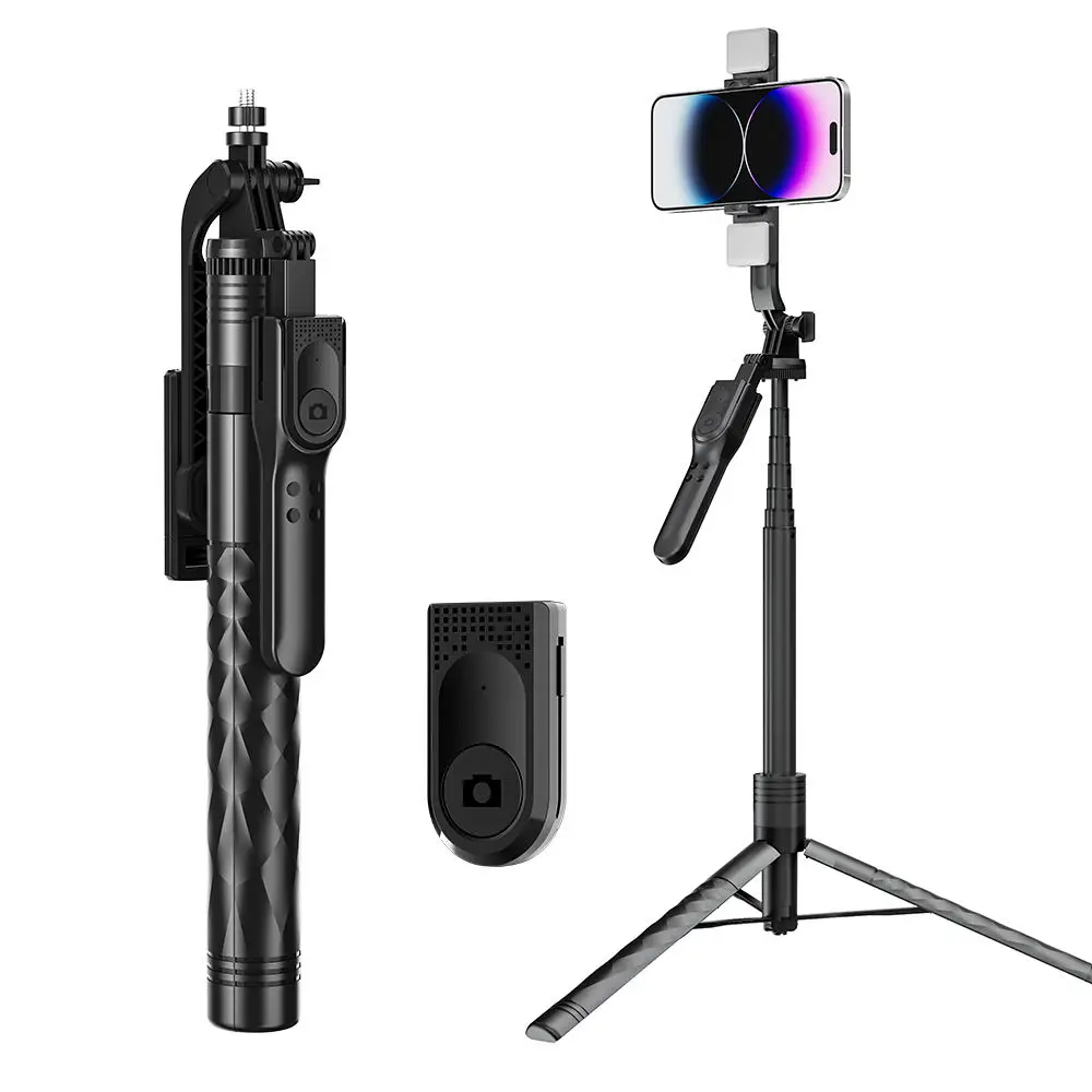 K28 Selfie Stick Tripod Extendable with Wireless Remote Floor Live Broadcast Bracket Handheld Stabilizer Selfie Stick Tripod