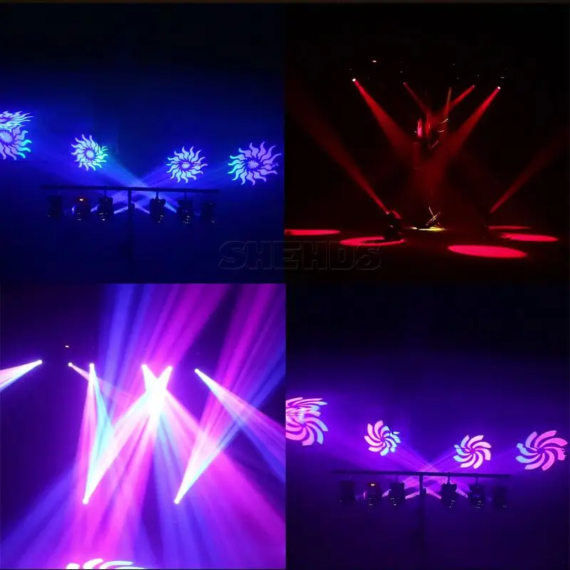 LED 스팟 60W 고보/패턴 이동 헤드 조명 회전 Dj 홈 디스코 무대 장비용 DMX 컨트롤러가 있는 수동 초점