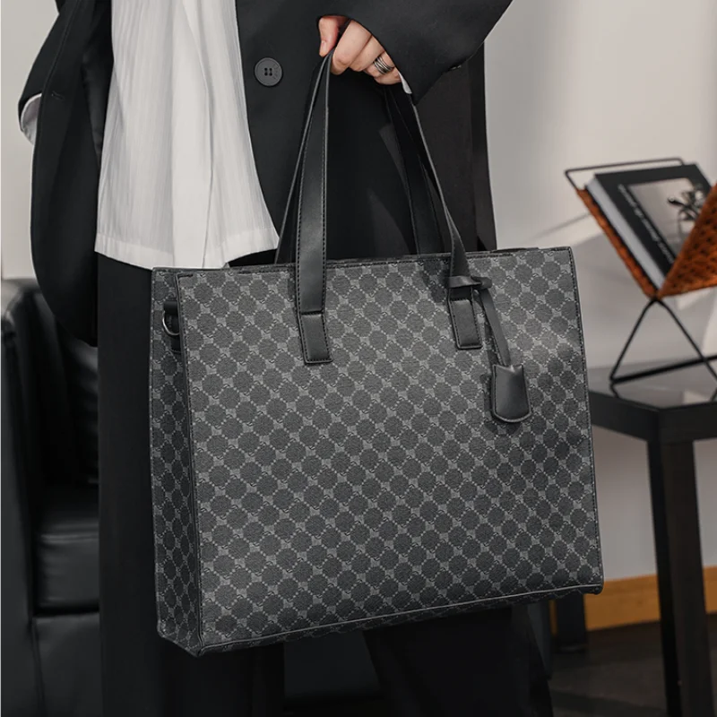 

Tidog Cross retro pattern fashion Korean men's bag trend handbag tote bag