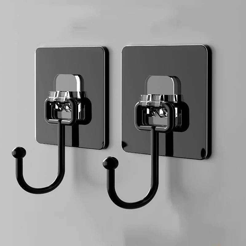 Self Adhesive Hooks Rotating Waterproof Seamless Strong Sticker Holder Wall Door Storage Hanging Hook Kitchen Bathroom Organizer