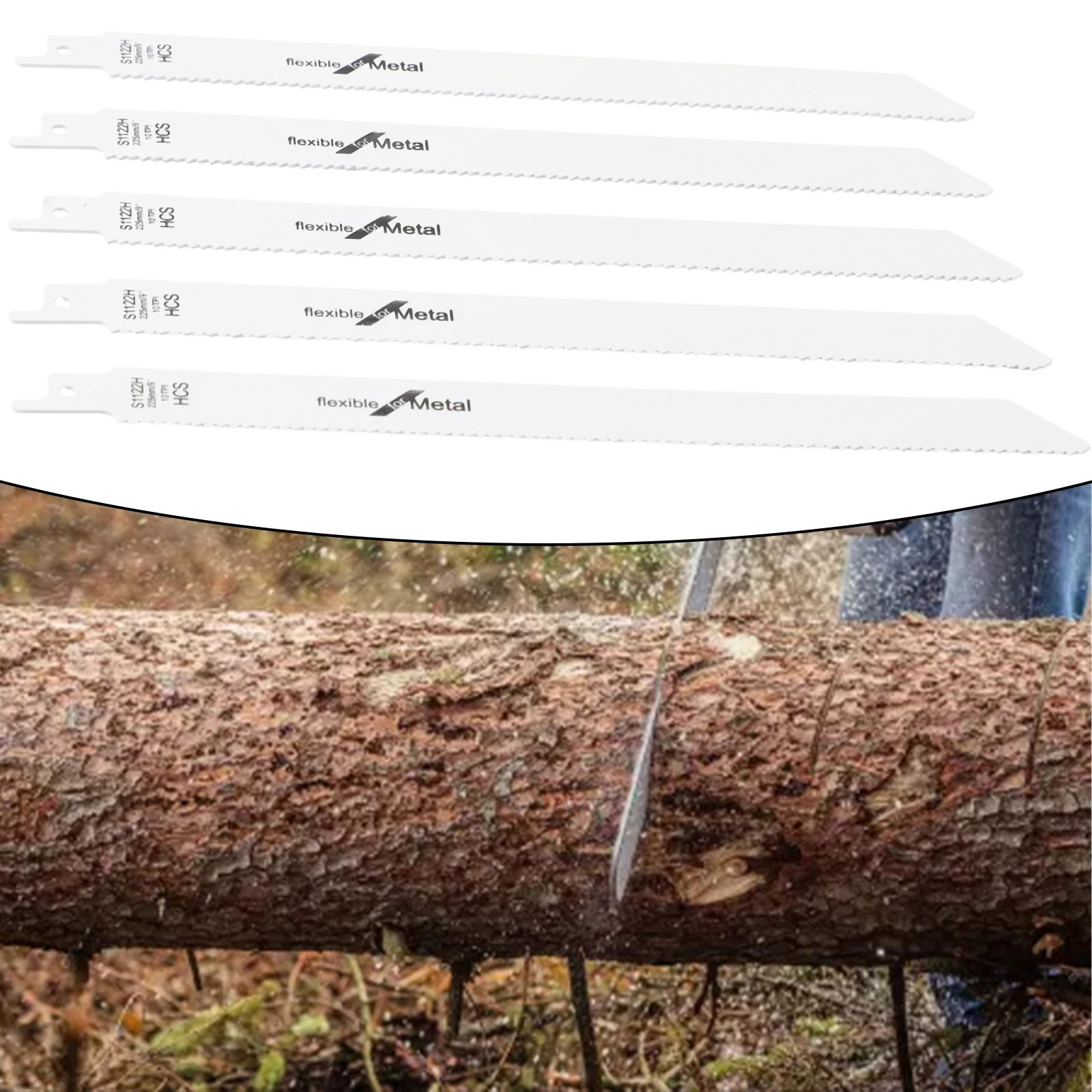 Reciprocating Saw Blades 5pcs 225mm BI-Metal For Wood Metal Plastic