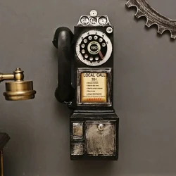 Vintage Antique Telephone Wall Hanging Ornament - Exquisite Craftsmanship Home Decoration Gift (Black)