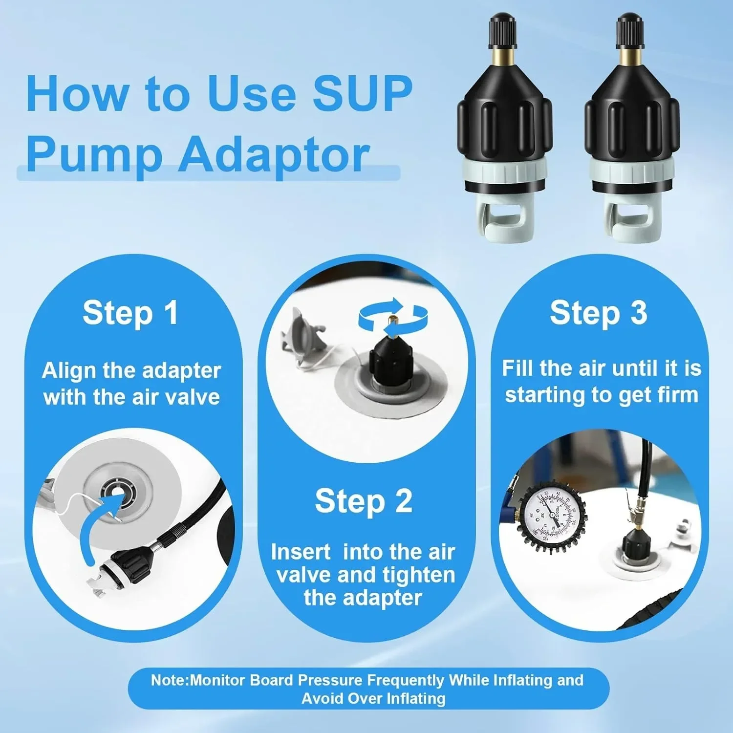 Inflatable Boat SUP Pump Adapter,Premium  Air Sturdy  Air Adapter, Quickly Inflation & Strong Sealing, Paddleboard & Kayak. 4