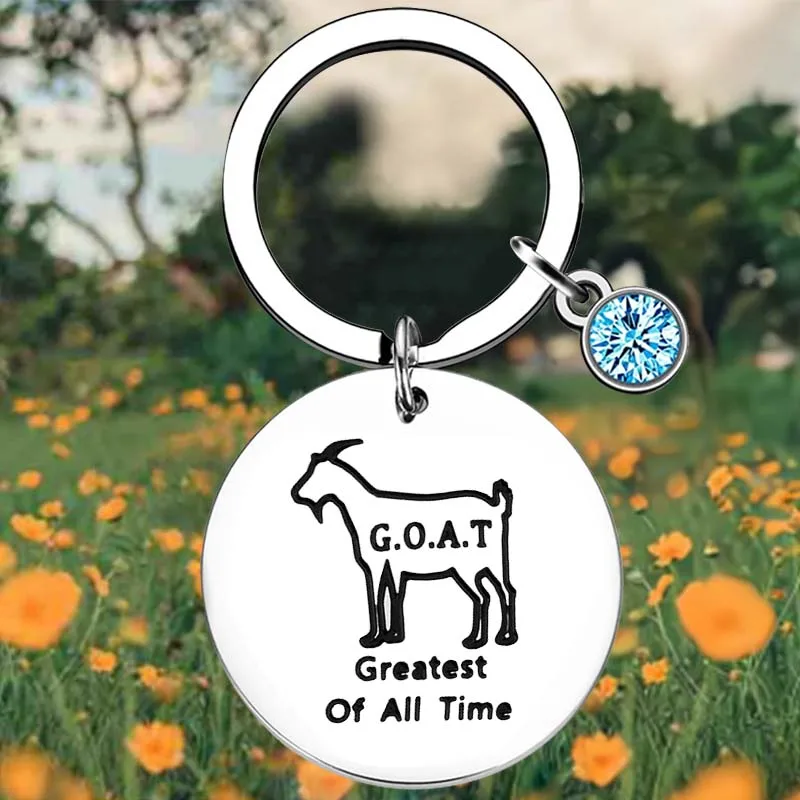 

G.O.A.T Greatest Of All Time Key Chain Ring A Funny Goat keychains pendant Goat Lover Inspirational Gift