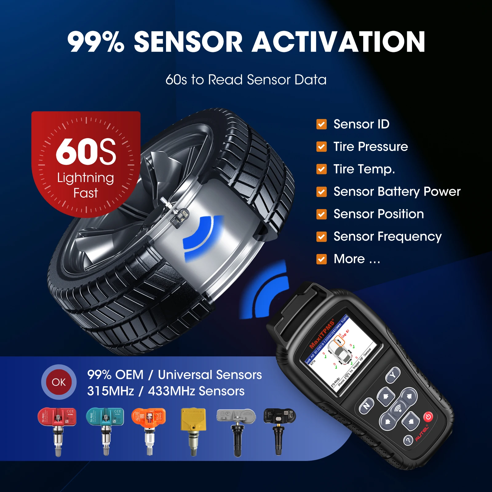Autel MaxiTPMS TS408S MX-Sensor TPMS Programmer Relearn Tool 2024 OBD Programmming Scanner Upgraded of Autel TS408 TS401 4