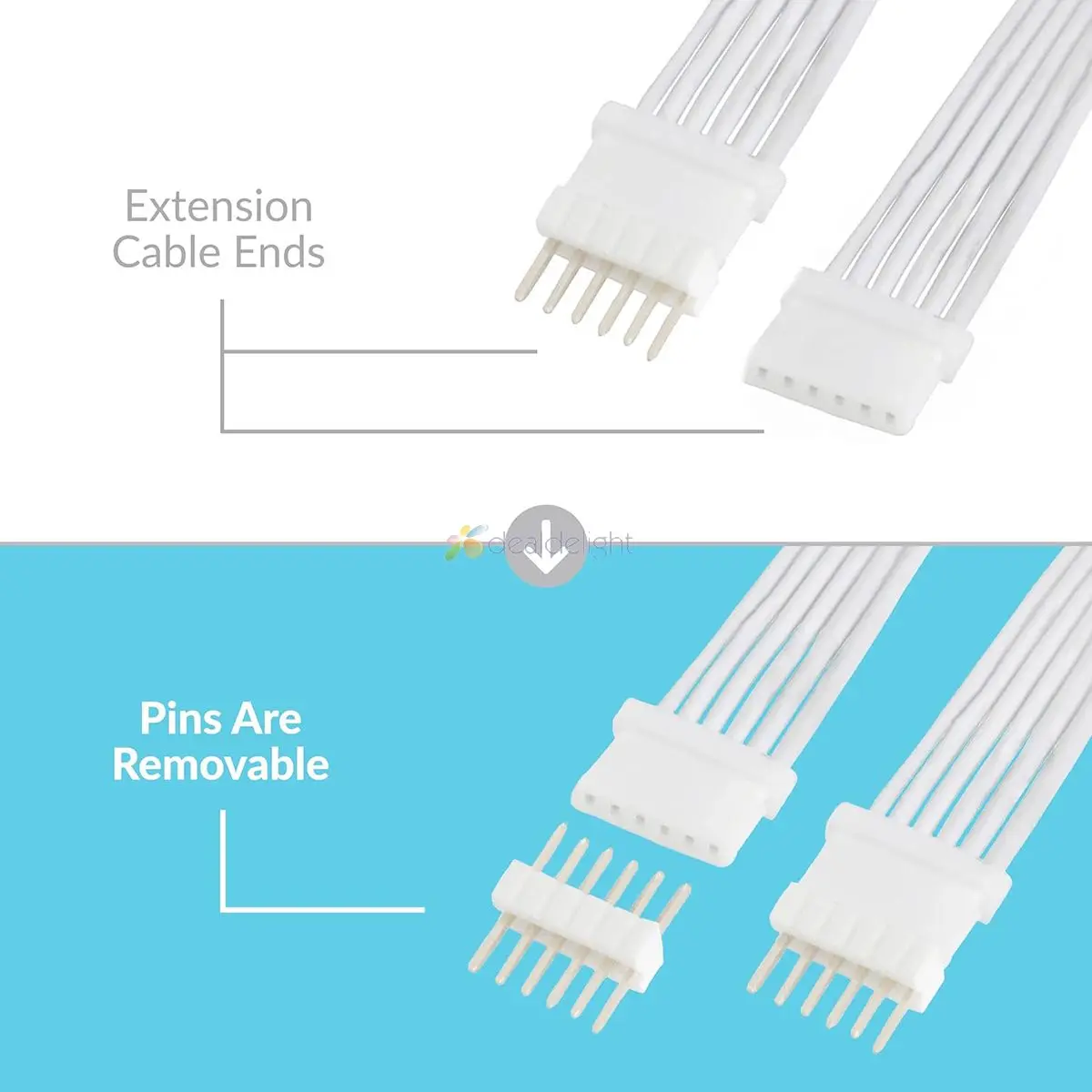 Plus, V4, Branco, Micro, 6Pin, Fio Conector