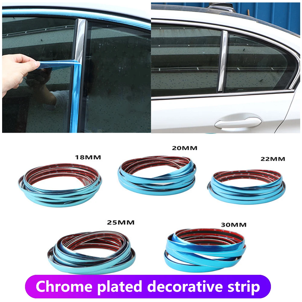 5MPVCUniversalBodySideMouldingsChromePlatedStripSideSkirt