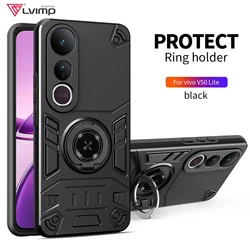 Armor Shockproof Soft TPU Frame Hard Plastic Phone Case for Vivo V50e (Black)
