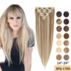 MRSHAIR Clip In Human Hair Extensions Natural Real Hair Extension Machine Remy Clip-On HairPiece Full Head 12