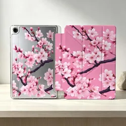 Pink Cherry Blossom Pattern Soft Foldable Tablet Case for Galaxy Tab S8 (144PTTA8201PTT)