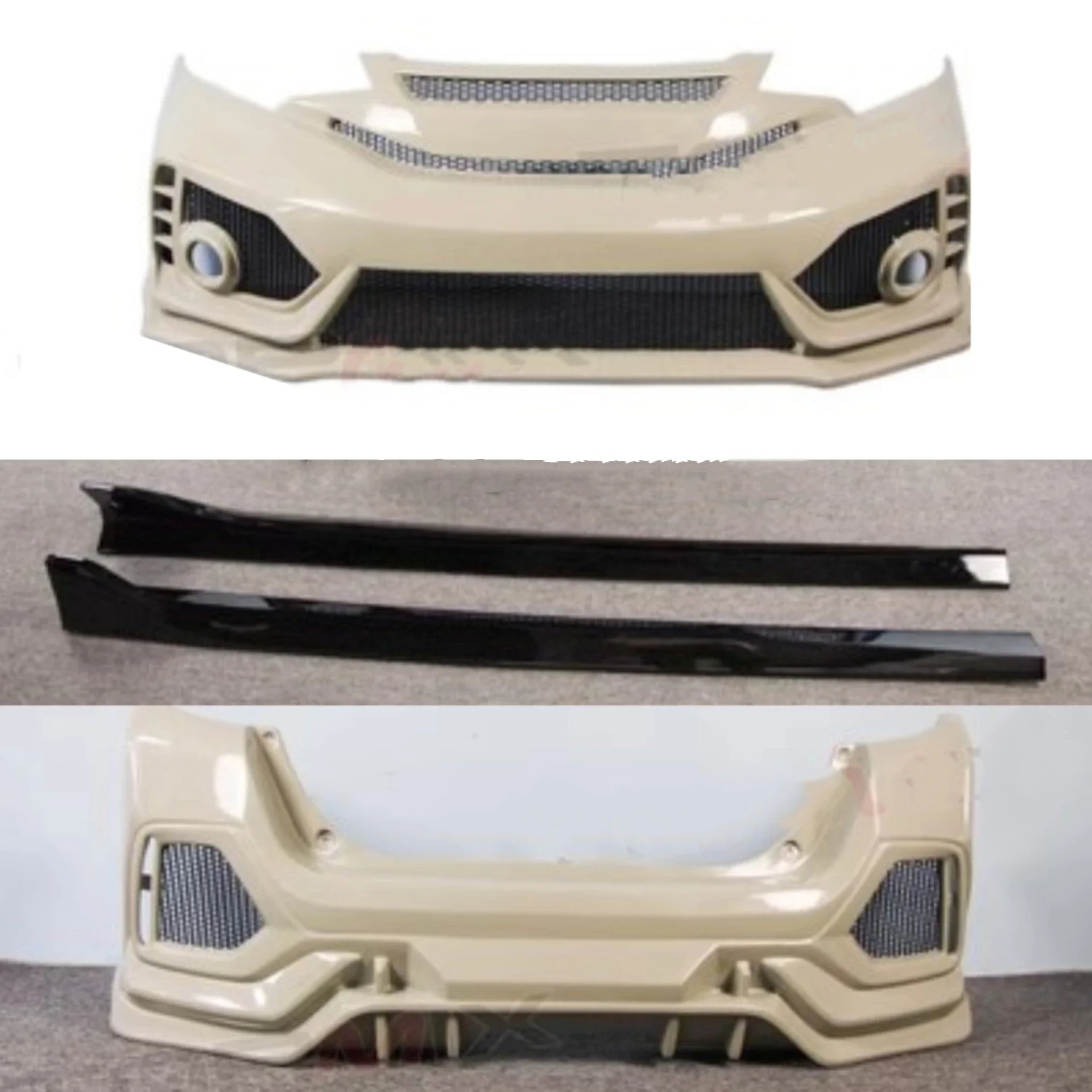 ABS Material Front Rear Bumper Side Skirt for Honda FIT JAZZ GK5 Convert Type-R Style Body Kit Car Accessories