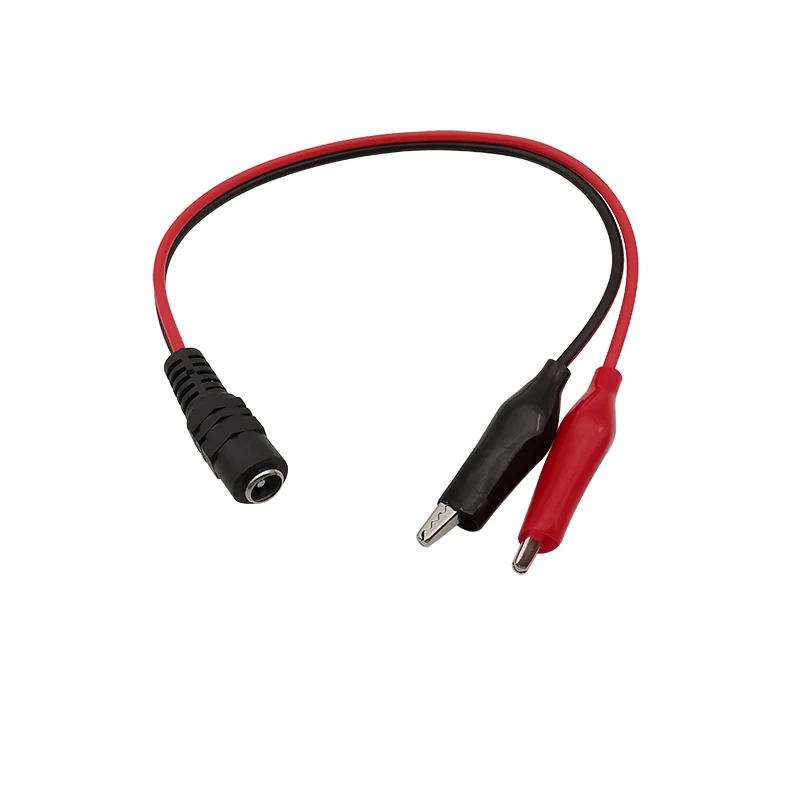 Alligator Clip Crocodile Electrical Clamp To 5.5mm x 2.1mm DC Power Plug Male / Jack Female Socket Connector Wire Test Leads