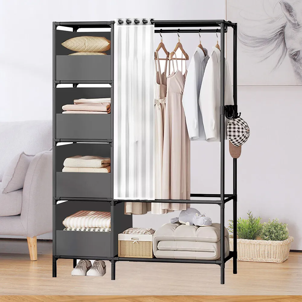 Heavy Duty Metal Clothes Rails Storage Garment Shelf Hanging Rack Display Stand+