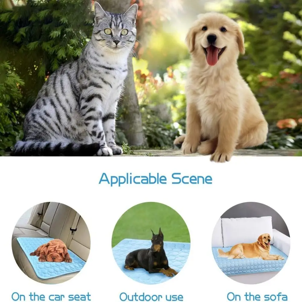 Pet Cooling Mat For Dogs Ice Silk Breathable Washable Dog Bed_voghion.com