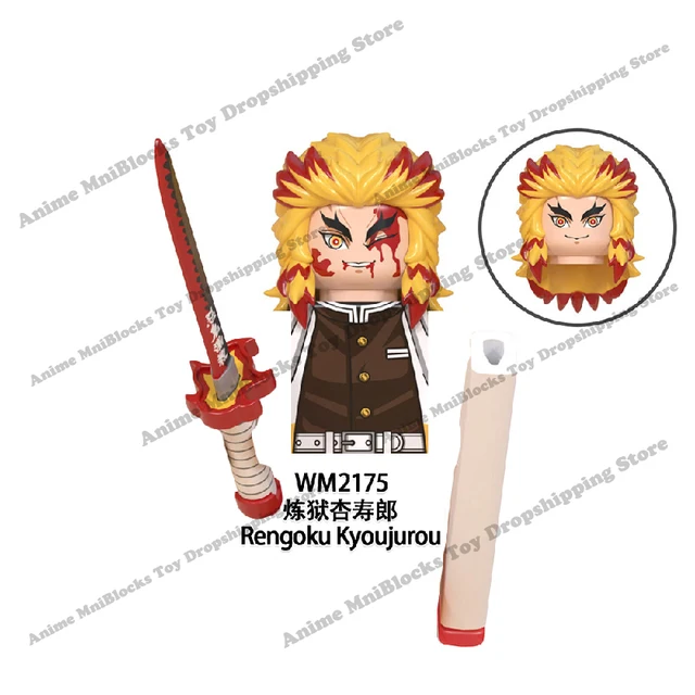 Demon Slayer WM6116 Mini Assemble Dolls Action Toy Figures Tanjirou Nezuko Inosuke Giyuu Kyoujurou Building Blocks WM2176 PG2327 WM2175 Kyoujurou